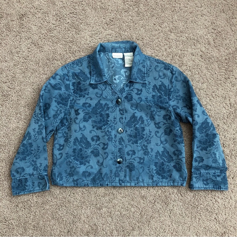 White Stag Floral Jacquard Cropped Jacket Womens S